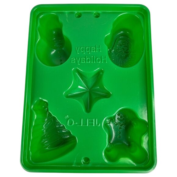 Vintage 1997 JELL-O Jello Jigglers Molds Christmas Shapes Set of 2 Green & R - Picture 9 of 9